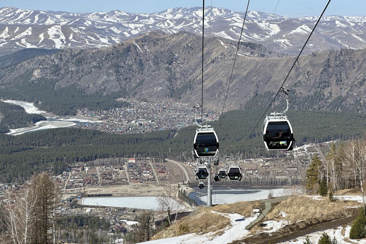 Манжерок, канатная дорога, снегоход